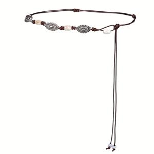 TEMU 1 커피 브라운 스타일 여성용 브레이드 로프 벨트|비치웨어