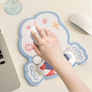 TEMU 귀여운 토끼 디자인 마우스 패드, 손목 보호 기능 포함, 사무실 및 게임용으로 적합, 세탁 가능 및 미끄럼 방지, 휴대용, 책상 장식 및 추가에 완벽, 훌륭한 선물