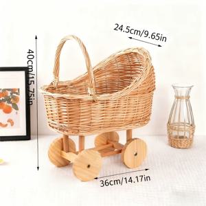 TEMU INS 스타일 윌로우 직조 디자인의 빈서 스토롤, 직조 바구니, 플러시 장난감 보관 바구니, 녹색 식물 랙, 홈 데코, 크리스마스 선물, 수납 정리함, 빈서 바구니, 선반 바구니, 수납 상자