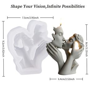 TEMU 레진 주형: 로맨틱 커플 키스 디자인, 상세한 남녀 실루엣 포옹. 평평한 바닥으로 쉬운 탈형 및 재사용 가능. 향초와 레진 공예에 이상적, 발렌타인데이 또는 기념일에 감동적인 선물로 완벽, 아늑한 홈 데코 선택. 따뜻한 디자인으로 인테리어에 달콤함과 로맨스를 더하며, 점화 시 사랑의 부드러움과 영원함을 전달합니다