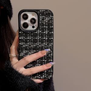 TEMU 스타일 벨벳 애플 폰 케이스 for 아이폰 16 프로 맥스, 가을/겨울 호환 아이폰 15, 14, 11, 12, 17 프로 맥스 - 하드 케이스 with 낙하 보호