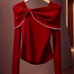 TEMU Franclia 여성용 스타일리시 캐주얼 블라우스, 크림색 3/4 소매 및 플리츠 밑단