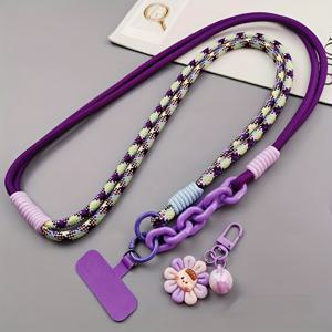 TEMU 조절 가능한 크로스바디 튼튼한 브레이드 휴대폰 스트랩 | 폴리아미드 소재, 다용도 카메라 끈, 간섭 없는 옆면 걸이