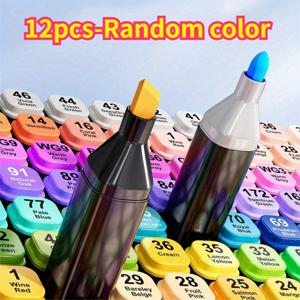 TEMU 양두형 드로잉 마커 세트, 86가지 랜덤 색상 옵션 포함 - 전문가용 스케치 마커, 미술, 스케치, 낙서, 서예, 플랜북, 만화 및 디자인에 적합 - 양손용, 할로윈 및 크리스마스 선물용으로 완벽, 미술 용품, 선명한 색상 팔레트, 컬러 마커, 양두형 브러시 마커, 가는 펜촉의 채색용 펜 마커, 색상, 채색 세트, 문구류, 학용품, 컬러 마커