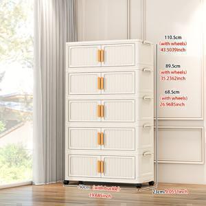 TEMU 대용량 가정용 수납장, 정리함, 플라스틱 접이식 심플 캐비닛, 간식 보관대, 수납 케이스 & 박스