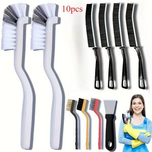 TEMU 10개입 튼튼한 브러쉬 청소 브러쉬 | 주방 싱크대, 컵, 병, 욕실, 화장실, 창문용 긴 손잡이 디자인 - 필수 가정용 청소 도구