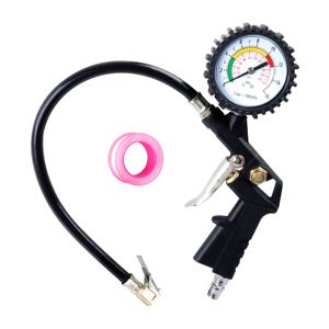 TEMU 블랙 고정밀 타이어 공기 주입기 (0-220 PSI) | 일본식 밸브 어댑터 + 공기 주입 건 + PTFE 테이프 + 고무 호스 세트 (트럭, , 자전거용) | 전문가용 공기 주입 도구, 배터리 없음|타이어