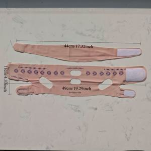 TEMU 2개입 통기성 V자형 얼굴 윤곽 턱 스트랩 | 360° 전체 주름 V자형 얼굴 밴드 및 이마 주름 밴드, 여성용 얼굴 트레이닝 밴드, 얼굴 리프팅, 재사용 가능한 수면 마스크, 이중턱 및 이마 주름, 플로럴 패턴 디자인