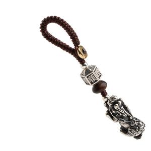 TEMU 비휴공방 실버 비휴 키링 행운과 부위영화 사업운 재물운