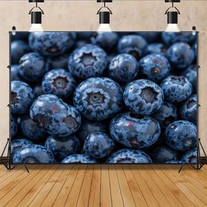 TEMU 2D 평면, 1개 리얼리스틱 블루베리 & 파티 배너 - 내구성 있는 과일 장식, 생일, 결혼식, 샤워, 실내/야외 블루베리 테마 장식, 2D 평면