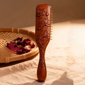 TEMU 백단향 에어 쿠션 마사지 빗 1개, 여성용 헤어 스타일링 도구, 두피 마사지 빗, 긴 머리, 짧은 머리, 웨이브 머리, 곱슬머리, 파마머리에 적합, 학생, 남성, 여성용, 보편적인 명절 선물