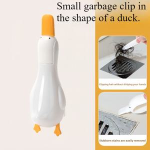 TEMU 1개 작은 욕실 쓰레기 집게, 오리 모양 베이스, 청소 도구 클램프. 욕실 욕조, 바닥 타일, 배수구의 머리카락 막힘 청소에 적합; 싱크대 청소; 주방 청소 액세서리 도구. 청소부, 정원 가꾸기, 가정 및 산업 청소에 이상적. 가정용 픽업 도구, 다기능 위생 쓰레기 집게, 도로 위생 청소 집게. 크리스마스, 새해, 생일 선물로 이상적