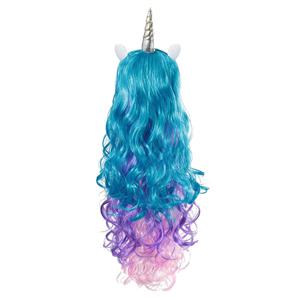 TEMU 소녀 리틀 유니콘 가발, 코스프레 가발 롱 컬리 헤어 유니콘 헤어 가발, 소녀 여성 음악 페스티벌용