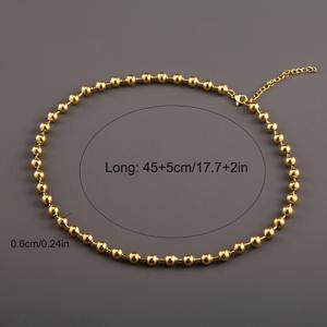 TEMU 세련되고 미니멀한 6mm 18K 금도금 304 스테인리스 스틸 숏 체인 목걸이, 남녀 모두의 데일리룩에 적합