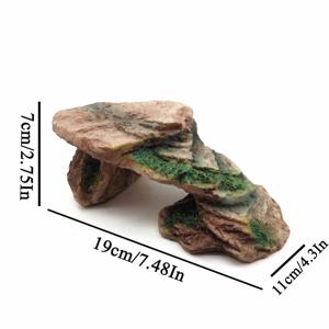TEMU 빛나는 동굴 속 암석, 게코를 위한 탱크 장식, 파충류 등반 장식, 수생 거북이용 레진 아이템