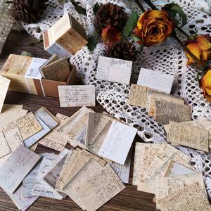 TEMU 1박스 100매 양면 인쇄 레트로 영어 글자 스크랩북 콜라주 장식 재료 메시지 종이