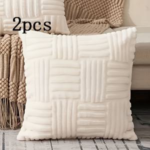 TEMU 스타일 소파 베드용 덮개 패치워크 벨벳 쿠션 커버 2개 세트 (18x18인치) - 팜하우스 가을 홈 데코, 다양한 사이즈 (45x45cm), 부드러운 코듀로이 소재