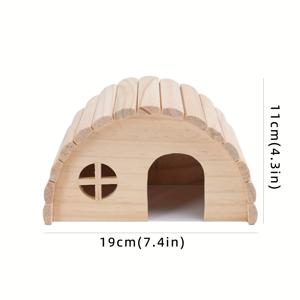 TEMU 매달린 해먹이 있는 아늑한 나무 햄스터 하우스 - 미니 펫을 위한 귀여운 장난감 둥지, 쥐, 슈가 글라이더, 친칠라, 햄스터에 이상적, 단단한 나무로 제작, 햄스터 은신처