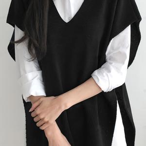 TEMU 여성용 플러스 사이즈 V넥 슬릿 디테일 탑 - 신축성 반투명 우아한 블라우스, 봄/가을 캐주얼 & 포멀 웨어, 가을 옷장, 시크 스타일, 통기성 니트웨어, 오피스 의류