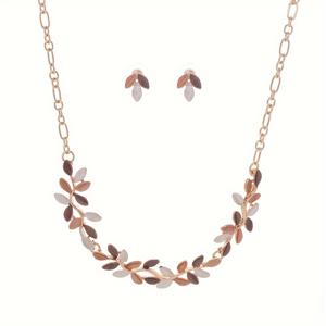 TEMU 여성을 위한 독특한 레트로 주얼리 세트 (귀걸이 및 목걸이 포함). 잎사귀 에나멜 장식, 인조 레진, 아연 합금으로 제작되었으며 카키 색상의 휴가 컬러로 제작되었습니다. 우아한 파티 및 모임에 적합합니다.