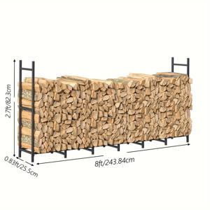 TEMU 다용도 실내/외용 장작 선반 - 튼튼한 금속 장작 거치대, 조리 및 보관용, 쉬운 조립, 벽난로, 뒷마당 화로 등에 적합, 정원 집용
