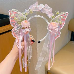 TEMU 매력적인 나비 요정 머리띠와 태슬 날개 - 귀엽고 달콤한 젊은 개성 스타일 영감 헤어 액세서리, 파티 및 공연에 완벽