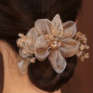 TEMU 1개 별이 빛나는 하늘 헤어밴드 오간자 대장계 해골 머리끈 여성용 고급 감각 미트볼 헤어 로프 꽃 장식 액세서리