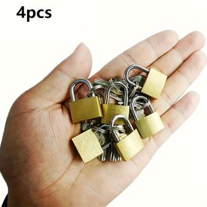 TEMU 4개 미니 자물쇠 키 포함, 20mm - 보관 캐비닛, 차고 U-락, 및 공구함용 튼튼한 금속 자물쇠 - 방수 및 방범 자물쇠, 튼튼한 미니 자물쇠