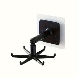 TEMU 1개 360도 회전 냄비걸이, 무타공 벽걸이 랙, 확장형 주방용품 선반이 있는 플라스틱 원형 천장 수납대