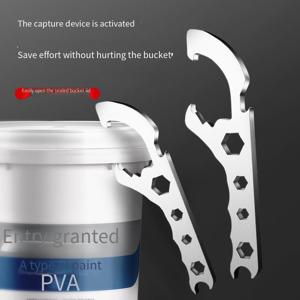 TEMU 페인트 및 오일 등 다양한 타입의 통을 개방할 수 있는 다용도 통 개방기, 다용도 플라스틱 커버 및 스테인리스 렌치 포함
