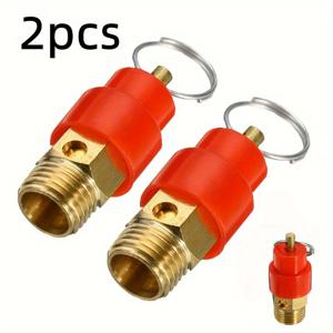 TEMU 1/4인치 황동 에어 컴프레서 안전 밸브 2개 세트 - 120 PSI 압력 해소, 가정 및 작업장용 과압 보호