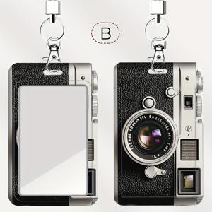 TEMU 레트로 카메라 패턴 시리즈 의사 및 간호사 카드 홀더 한 팩, 버스 카드 홀더, 캠퍼스 카드 신분증 홀더 핸드 스트랩 포함