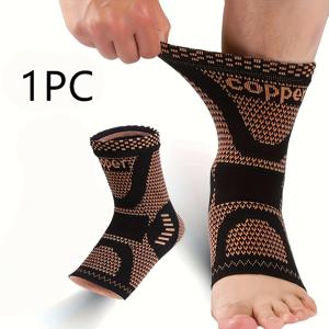 TEMU 1개 구리 발목 압박 슬리브, 발목 지지 압력 랩, 남녀 모두에게 적합, 따뜻하고 통기성 좋음, 야간 사용에 이상적, 가족 및 선물용으로 완벽