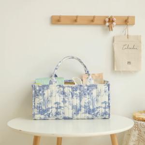 TEMU 빈티지 프린트 - 베이비 기저귀 캐디 정리함 - 기저귀 교환대 & 차량용 캐디, 기저귀 및 물티슈용 육아실 기저귀 보관 바구니