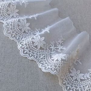 TEMU 1 야드의 우아한 흰색 레이스 트림, 꽃 무늬가 있는 레이스 트림 - 드레스, 블라우스, 커튼, DIY 장식, DIY 장식에 적합합니다. | 꽃 레이스 트림 | 세밀한 레이스 작업, 레이스 천