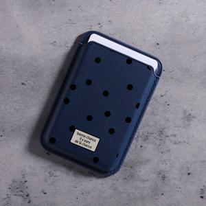 TEMU 2025년 신상 패션 창의적인 고급 PU 가죽 블랙 도트 패턴 자석 카드 클립 아이폰 16 15 14 프로 맥스용, 1~3장의 신용카드 또는 신분증을 보관할 수 있는 K1 지갑 초박형 보호 디자인