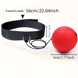 TEMU 성인용 조절 가능한 헤드밴드 복싱 반응 볼, 고무 및 PU 재질, 훈련, 반사, 피트니스 및 스트레스 해소용 - 초보자부터 전문가까지 적합 (볼 및 헤드 스트랩 포함)