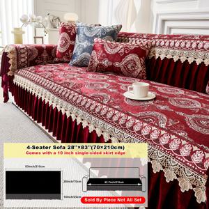 TEMU 1개 체닐 소파 커버 태슬 트림 - 럭셔리 노르딕 자카드 애완동물 친화적 3/2/1/4인용 슬립커버, 사계절 세탁 가능한 거실/침실/사무실 장식용 소파 보호 커버