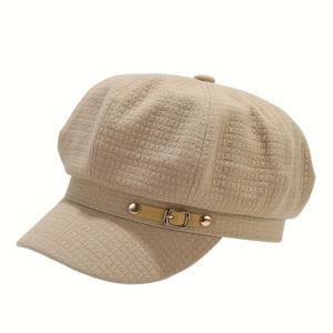 TEMU 여성용 스타일리시 버킷햇, 조절 가능한 스트랩 - 100% 폴리에스터 소재, 손세탁만 가능, 봄/여름을 위한 패셔너블한 액세서리, 장식 버클 디자인, 신축성 없는 핏