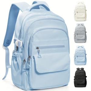 TEMU 여성용 패셔너블 백팩, 대학생 가방, 청춘적인 학용 스타일 백팩, 가벼운 노트북 가방, 캐주얼 백팩, 데일리 출퇴근 가방, 다중 수납 공간으로 디자인됨