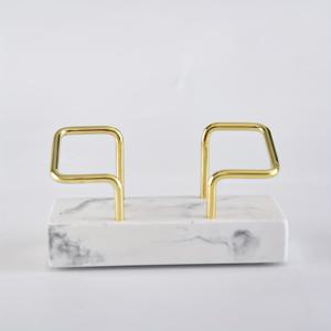 TEMU 1개 메탈 레진 대리석 명함 홀더 - 모던 사무실 책상 정리함 학교 학습실 장식품 가벼운 고급 홈 데코 (골드 3가지 스타일 옵션)