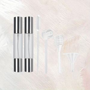 TEMU 6개 투명 유리 양방향 향수 스프레이 병 세트 - 리필 가능 여행용 화장품 및 향수 분무기, 10ml 양방향 듀얼 롤러볼 향수 스프레이 병 2개 및 향수 리필 도구 키트 4개 포함, 누수 방지 디자인