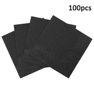 TEMU 50/100/150 개의 코카테일 네파 2겹 디저트 네파, 5 X 5 인치 접은, 10 X 10 인치 접지 않은 웨딩 일회용 네파, 저녁 파티, 결혼식, 생일 파티, 신부의 연례 기념식 및 기타 행사 (50/100/150 개, 검은색)