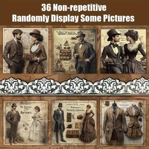 TEMU 36개 빈티지 광고 페이지 스크랩북 종이 - 반복되지 않는 무작위 디스플레이, 오래된 사진 및 음식, 장식 스크랩북, 빈티지 저널 카드 만들기용 공예 재료, 배경 장식, 메모리 앨범, 수제 선물 포장, 배경 매트, 5, 9 * 5, 9인치