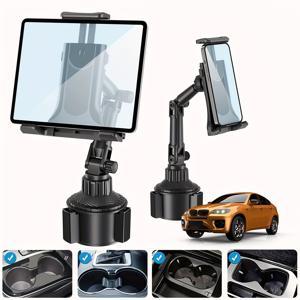 TEMU 테블릿 및 스마트폰을 안전하게 고정하도록 설계된 다용도 차량용 컵 홀더 마운트. 4.7에서 14인치까지의 장치에 적합한 견고한 베이스가 특징이며, 아이패드 미니, 에어, 프로, 아이폰과 같은 다양한 기기와 호환됩니다.