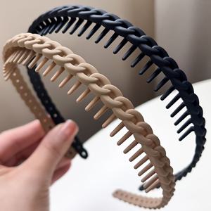 TEMU 여성을 위한 미끄럼 방지 두꺼운 헤어밴드 2개 세트. 머리 고정용으로 디자인되었으며 여행 및 세안 시 사용하기 적합합니다.