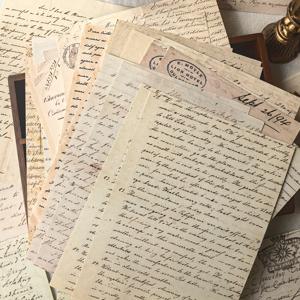 TEMU (30장) 빈티지 영어 편지 쓰기 용지 스크랩북, 저널링, 플래너, DIY 카드 만들기용 - 캘리그라피 및 역사적 서신용 노화된 양피지 종이