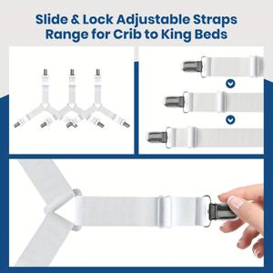 TEMU 4개 조절식 시트 고정 장치 | 병원 침대, 소파, 매트리스, 식탁보용 탄성 침대 시트 고정 클립 - TATUKIKO 나일론