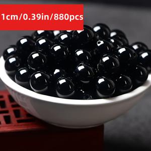 TEMU 4500/1800/880개 6/8/10mm 500g/17.64oz 블랙 아크릴 비즈, 할로윈, 크리스마스 액세서리, 라운드 피어싱 룩 비즈, 주얼리 만들기, DIY 블랙 비즈 팔찌 & 목걸이, 발렌타인데이 공예 재료