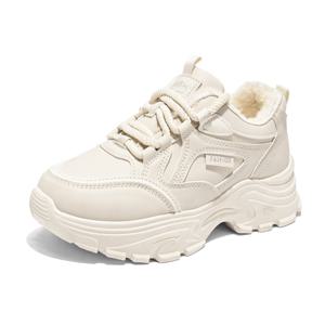 TEMU 여성용 따뜻한 신발 - 플리스 안감, 두꺼운 밑창, 스포츠 및 캐주얼 러닝에 적합한 한국 스타일 아빠 스니커즈, 트렌디한 신발|운동화|런닝화|러닝화